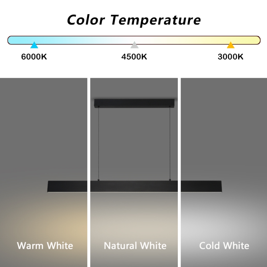 Brilagi - LED Stmívatelný lustr na lanku SLIMLINE LED/40W/230V 3000-6000K černá + dálkové ovládání