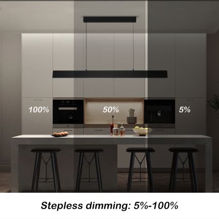 Brilagi - LED Stmívatelný lustr na lanku SLIMLINE LED/40W/230V 3000-6000K černá + dálkové ovládání