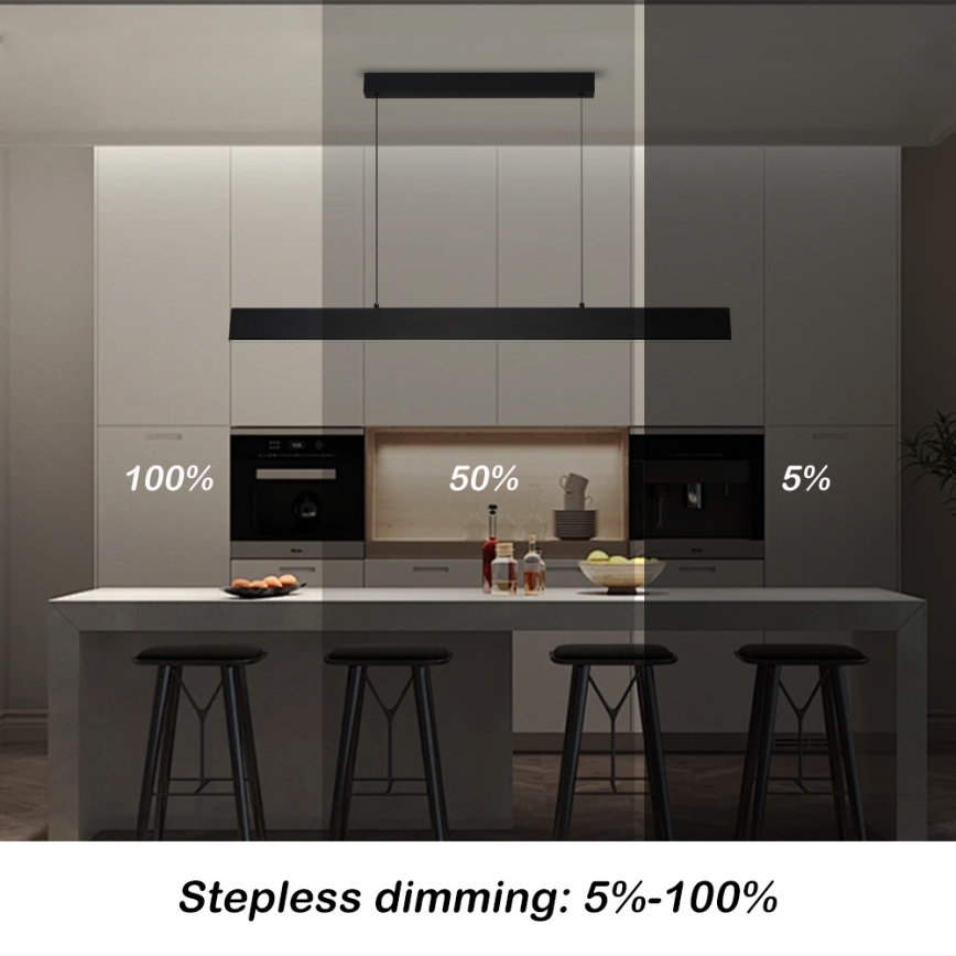 Brilagi - LED Stmívatelný lustr na lanku SLIMLINE LED/40W/230V 3000-6000K černá + dálkové ovládání