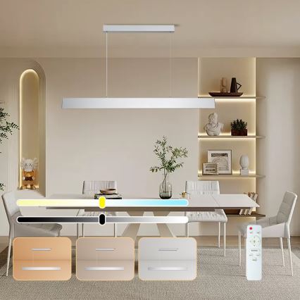 Brilagi - LED Stmívatelný lustr na lanku SLIMLINE LED/40W/230V 3000-6000K stříbrná + dálkové ovládání