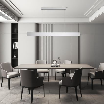 Brilagi - LED Stmívatelný lustr na lanku SLIMLINE LED/40W/230V 3000-6000K stříbrná + dálkové ovládání