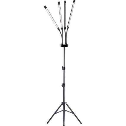 Brilagi - LED Stmívatelná flexibilní stojací lampa pro pěstování rostlin VITABLOOM 4xLED/7,5W/230V černá