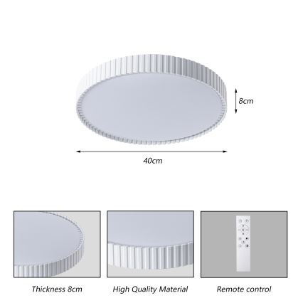 Brilagi - LED Stmívatelné stropní svítidlo CORVO LED/54W/230V 3000-6000K bílá pr. 40 cm + dálkové ovládání