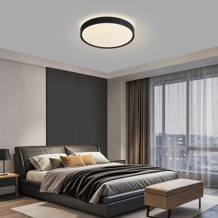 Brilagi - LED Stmívatelné stropní svítidlo CORVO LED/54W/230V 3000-6000K černá pr. 40 cm + dálkové ovládání