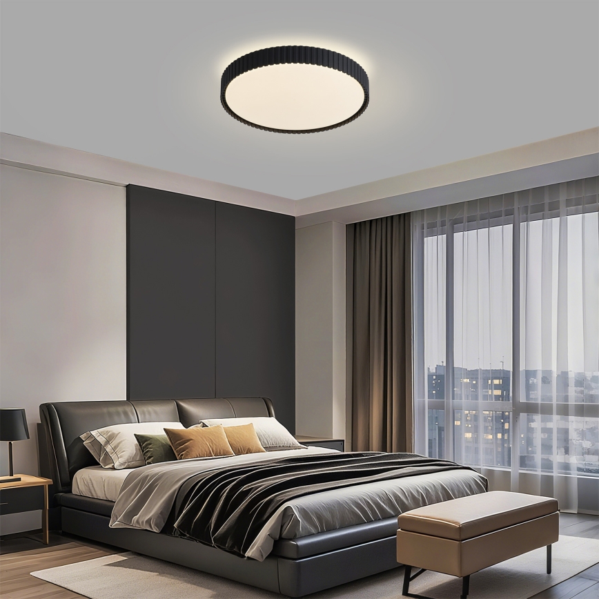 Brilagi - LED Stmívatelné stropní svítidlo CORVO LED/54W/230V 3000-6000K černá pr. 40 cm + dálkové ovládání