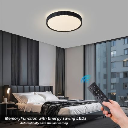 Brilagi - LED Stmívatelné stropní svítidlo CORVO LED/54W/230V 3000-6000K černá pr. 40 cm + dálkové ovládání
