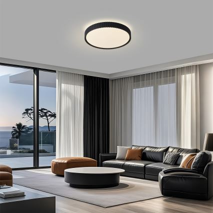 Brilagi - LED Stmívatelné stropní svítidlo CORVO LED/54W/230V 3000-6000K černá pr. 40 cm + dálkové ovládání