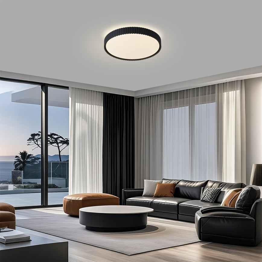Brilagi - LED Stmívatelné stropní svítidlo CORVO LED/54W/230V 3000-6000K černá pr. 40 cm + dálkové ovládání