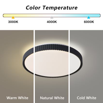 Brilagi - LED Stmívatelné stropní svítidlo CORVO LED/72W/230V 3000-6000K černá pr. 50 cm + dálkové ovládání