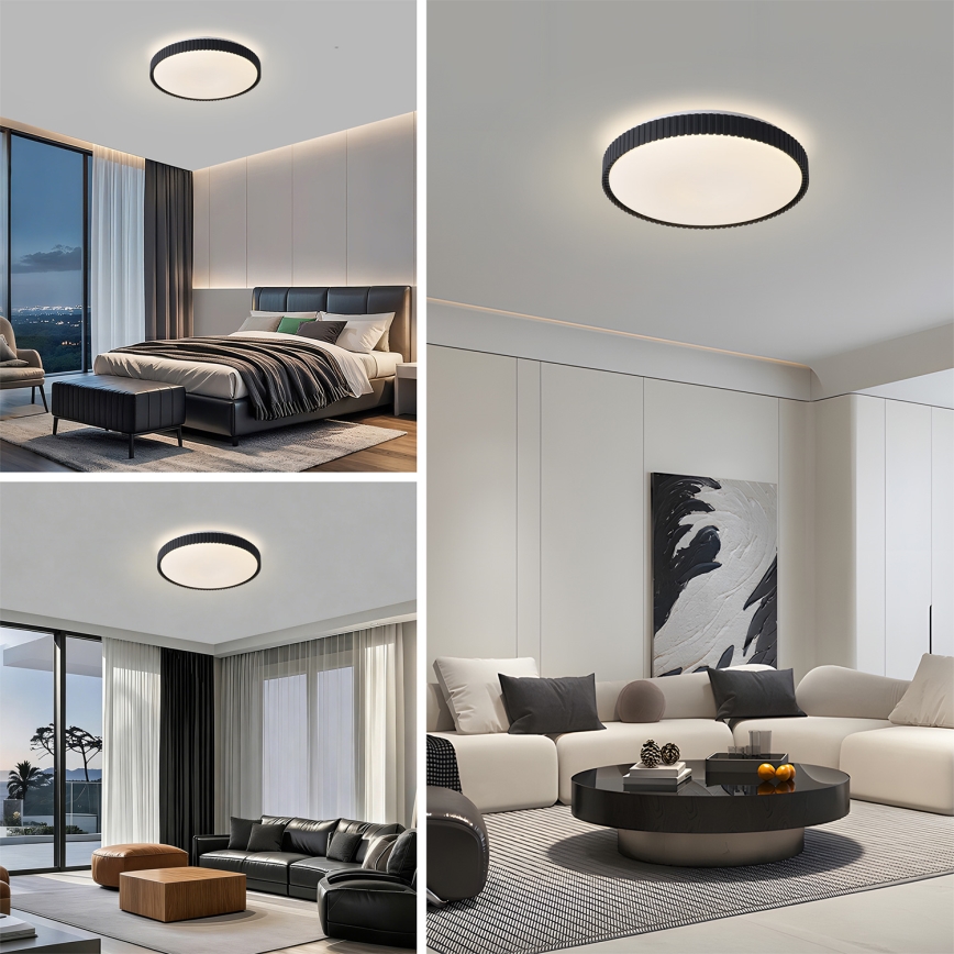 Brilagi - LED Stmívatelné stropní svítidlo CORVO LED/72W/230V 3000-6000K černá pr. 50 cm + dálkové ovládání