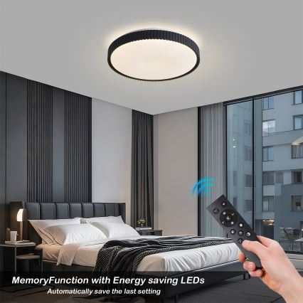 Brilagi - LED Stmívatelné stropní svítidlo CORVO LED/72W/230V 3000-6000K černá pr. 50 cm + dálkové ovládání