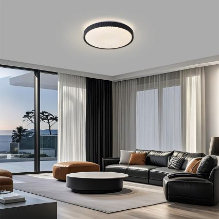 Brilagi - LED Stmívatelné stropní svítidlo CORVO LED/72W/230V 3000-6000K černá pr. 50 cm + dálkové ovládání