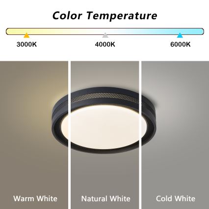 Brilagi - LED Stmívatelné stropní svítidlo KREON LED/54W/230V 3000-6000K černá pr. 38 cm + dálkové ovládání
