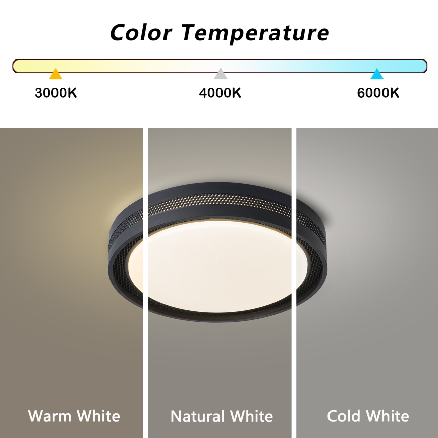 Brilagi - LED Stmívatelné stropní svítidlo KREON LED/54W/230V 3000-6000K černá pr. 38 cm + dálkové ovládání