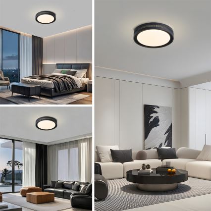 Brilagi - LED Stmívatelné stropní svítidlo KREON LED/54W/230V 3000-6000K černá pr. 38 cm + dálkové ovládání