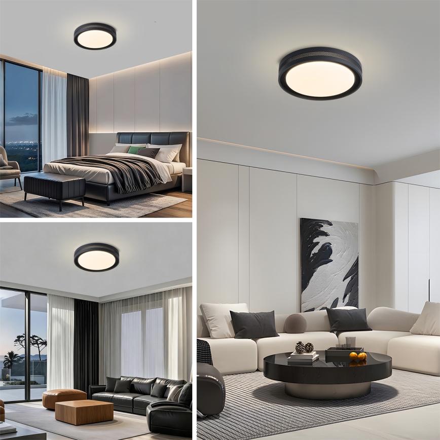 Brilagi - LED Stmívatelné stropní svítidlo KREON LED/54W/230V 3000-6000K černá pr. 38 cm + dálkové ovládání