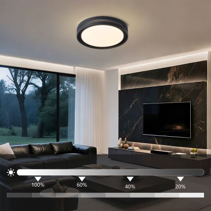 Brilagi - LED Stmívatelné stropní svítidlo KREON LED/54W/230V 3000-6000K černá pr. 38 cm + dálkové ovládání