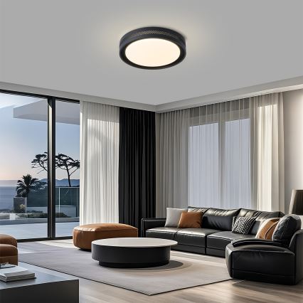 Brilagi - LED Stmívatelné stropní svítidlo KREON LED/54W/230V 3000-6000K černá pr. 38 cm + dálkové ovládání