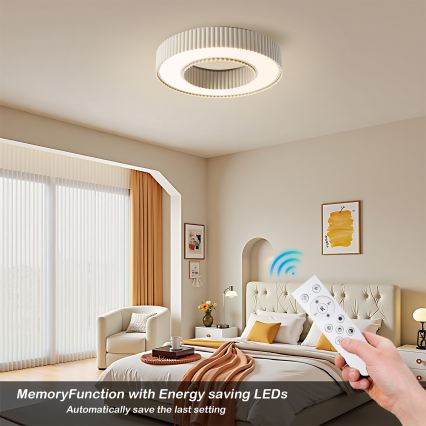 Brilagi - LED Stmívatelné stropní svítidlo LUMIX LED/48W/230V 3000-6000K béžová pr. 50 cm + dálkové ovládání