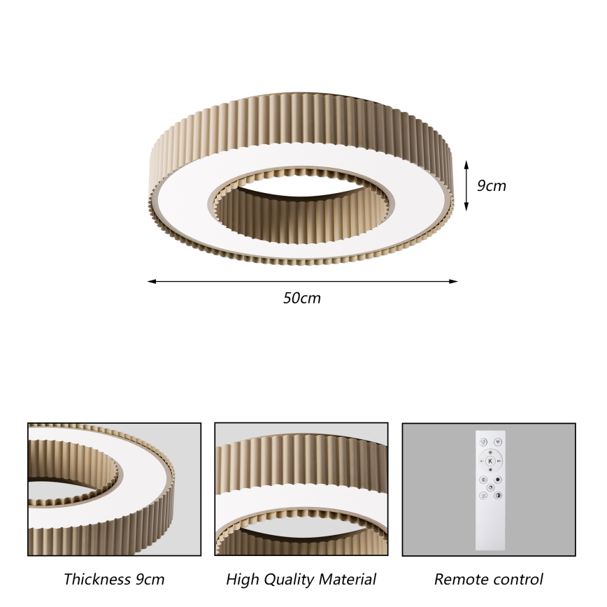 Brilagi - LED Stmívatelné stropní svítidlo LUMIX LED/48W/230V 3000-6000K béžová pr. 50 cm + dálkové ovládání