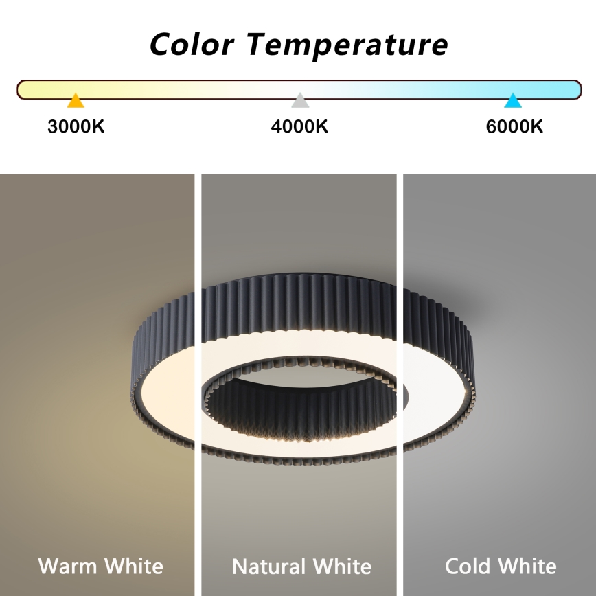 Brilagi - LED Stmívatelné stropní svítidlo LUMIX LED/48W/230V 3000-6000K černá pr. 50 cm + dálkové ovládání