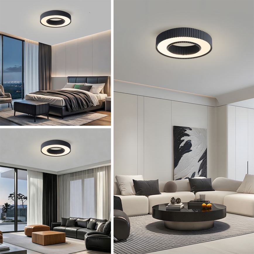Brilagi - LED Stmívatelné stropní svítidlo LUMIX LED/48W/230V 3000-6000K černá pr. 50 cm + dálkové ovládání