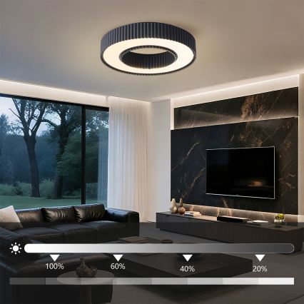 Brilagi - LED Stmívatelné stropní svítidlo LUMIX LED/48W/230V 3000-6000K černá pr. 50 cm + dálkové ovládání