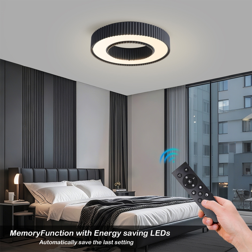 Brilagi - LED Stmívatelné stropní svítidlo LUMIX LED/48W/230V 3000-6000K černá pr. 50 cm + dálkové ovládání