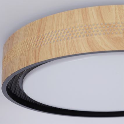 Brilagi - LED Stmívatelné stropní svítidlo COCI LED/48W/230V 3000-6500K pr. 39 cm dekor dřeva/černá + dálkové ovládání