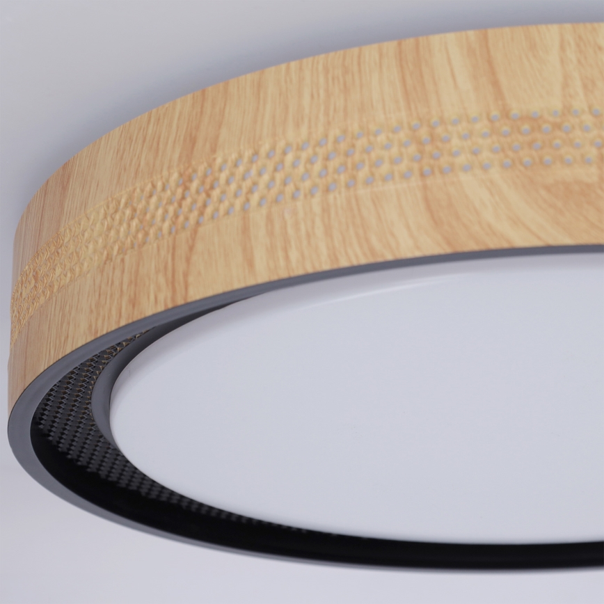Brilagi - LED Stmívatelné stropní svítidlo COCI LED/48W/230V 3000-6500K pr. 39 cm dekor dřeva/černá + dálkové ovládání