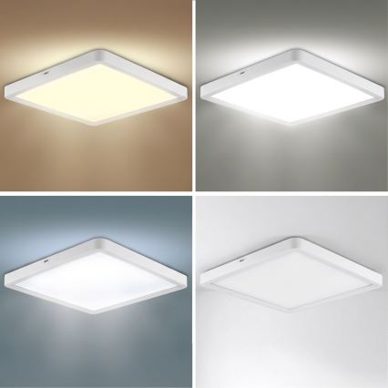 Brilagi - LED Stmívatelné stropní svítidlo ESTELA SQUARE LED/36W/230V 3000-6500K 31x31 cm bílá + dálkové ovládání