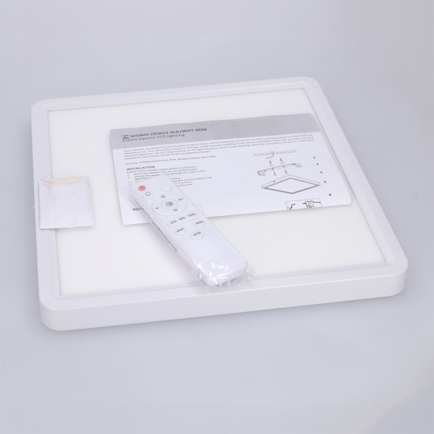 Brilagi - LED Stmívatelné stropní svítidlo ESTELA SQUARE LED/36W/230V 3000-6500K 31x31 cm bílá + dálkové ovládání