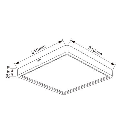 Brilagi - LED Stmívatelné stropní svítidlo ESTELA SQUARE LED/36W/230V 3000-6500K 31x31 cm bílá + dálkové ovládání