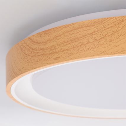 Brilagi - LED Stmívatelné stropní svítidlo FLOCO LED/48W/230V pr. 40 cm dekor dřeva/bílá + dálkové ovládání