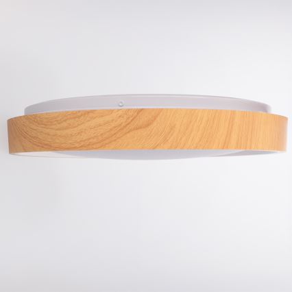 Brilagi - LED Stmívatelné stropní svítidlo FLOCO LED/48W/230V pr. 40 cm dekor dřeva/bílá + dálkové ovládání