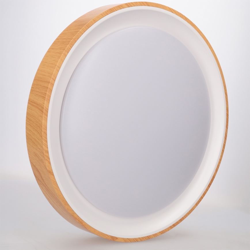 Brilagi - LED Stmívatelné stropní svítidlo FLOCO LED/48W/230V pr. 40 cm dekor dřeva/bílá + dálkové ovládání