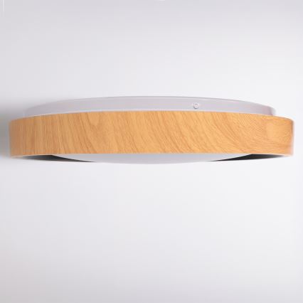 Brilagi - LED Stmívatelné stropní svítidlo FLOCO LED/48W/230V 3000-6500K pr. 40 cm dekor dřeva/černá + dálkové ovládání