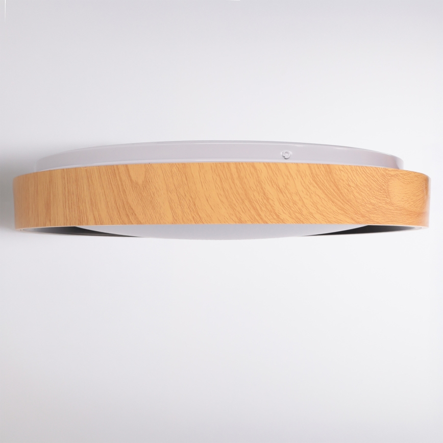 Brilagi - LED Stmívatelné stropní svítidlo FLOCO LED/48W/230V 3000-6500K pr. 40 cm dekor dřeva/černá + dálkové ovládání