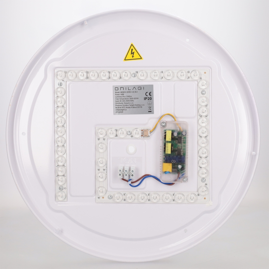 Brilagi - LED Stmívatelné stropní svítidlo FLOCO LED/48W/230V 3000-6500K pr. 40 cm dekor dřeva/černá + dálkové ovládání