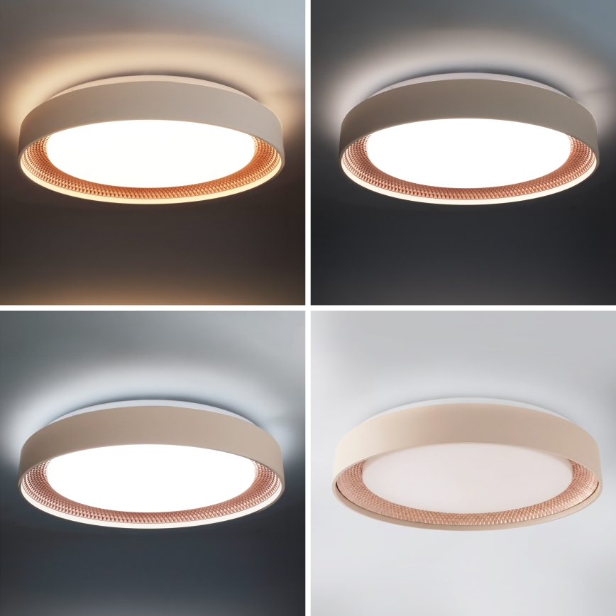Brilagi - LED Stmívatelné stropní svítidlo WALDO LED/48W/230V 3000-6500K pr. 40 cm béžová/zlatá + dálkové ovládání