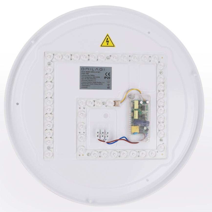 Brilagi - LED Stmívatelné stropní svítidlo WALDO LED/48W/230V 3000-6500K pr. 40 cm bílá/stříbrná + dálkové ovládání