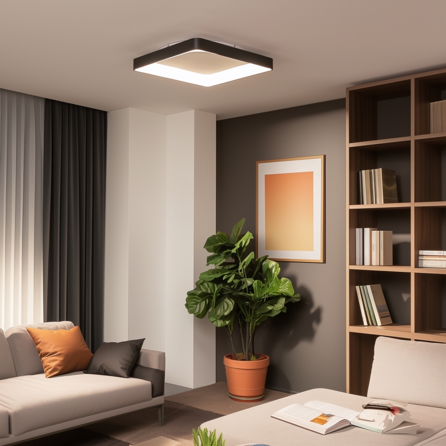 Brilagi - LED Stmívatelné stropní svítidlo FALCON II LED/125W/230V 3000-6500K 60x60 cm černá + dálkové ovládání