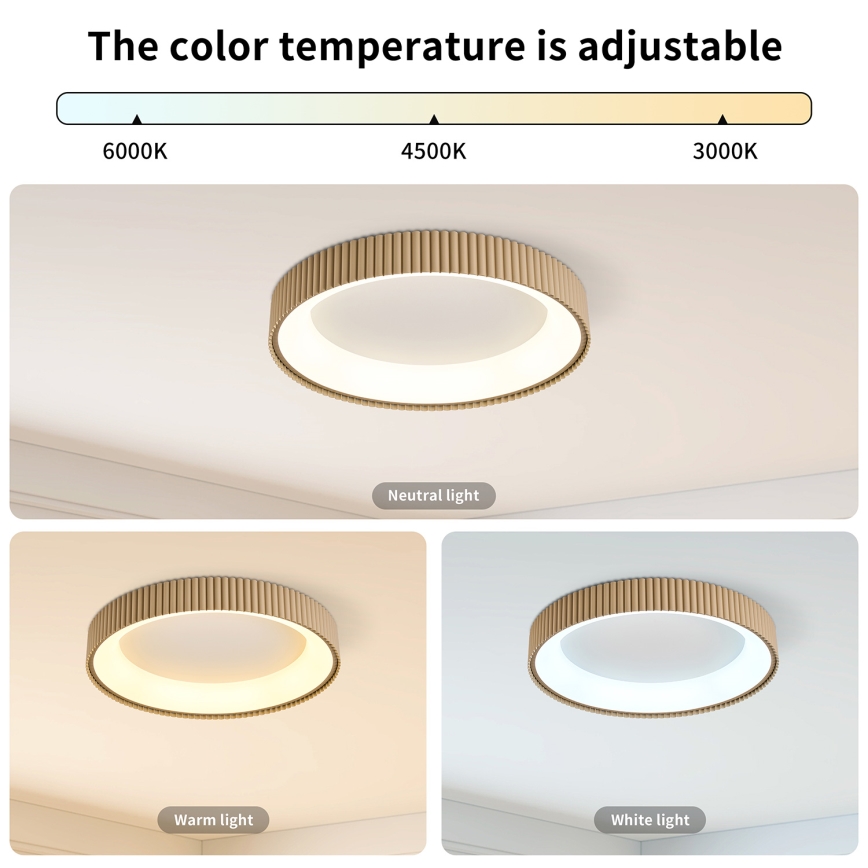 Brilagi - LED Stmívatelné stropní svítidlo FALCON MODERN LED/30W/230V 3000-6500K pr. 40 cm béžová + dálkové ovládání