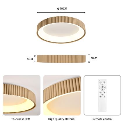 Brilagi - LED Stmívatelné stropní svítidlo FALCON MODERN LED/30W/230V 3000-6500K pr. 40 cm béžová + dálkové ovládání