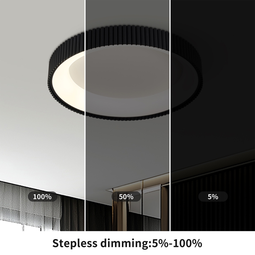 Brilagi - LED Stmívatelné stropní svítidlo FALCON MODERN LED/30W/230V 3000-6500K pr. 40 cm černá + dálkové ovládání