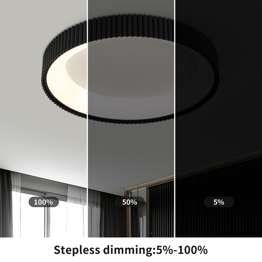 Brilagi - LED Stmívatelné stropní svítidlo FALCON MODERN LED/54W/230V 3000-6500K pr. 60 cm černá + dálkové ovládání
