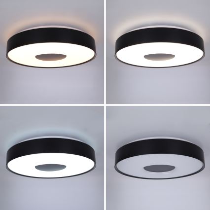 Brilagi - LED Stmívatelné stropní svítidlo JAMIS LED/48W/230V 3000-6500K pr. 39 cm černá + dálkové ovládání