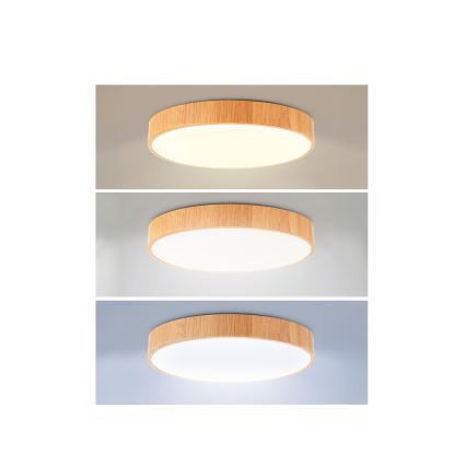 Brilagi - LED Stmívatelné stropní svítidlo POOL LED/36W/230V 3000-6000K pr. 30 cm dekor dřeva + dálkové ovládání