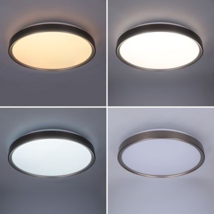Brilagi - LED Stmívatelné stropní svítidlo FANCIA LED/48W/230V 3000-6500K pr. 39 cm stříbrná + dálkové ovládání