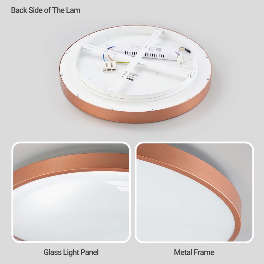 BRILAGI - LED Stmívatelné stropní svítidlo GLASS POOL DOUBLE LED/60W/230V pr. 50 cm měděná + dálkové ovládání